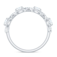 Cubic Zirconia Braided Half Eternity Band Ring