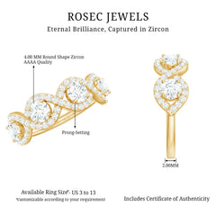 Cubic Zirconia Braided Half Eternity Band Ring