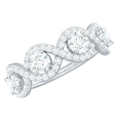 Round Moissanite Infinity Wedding Band Ring