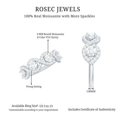 Round Moissanite Infinity Wedding Band Ring