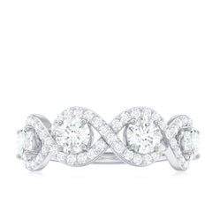 Round Moissanite Infinity Wedding Band Ring