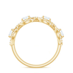 Round Moissanite Infinity Wedding Band Ring