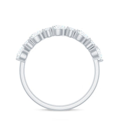 Certified Moissanite Half Eternity Stackable Ring for Women