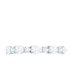 Certified Moissanite Half Eternity Stackable Ring for Women