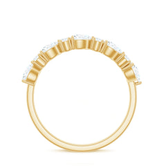 Certified Moissanite Half Eternity Stackable Ring for Women