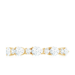 Certified Moissanite Half Eternity Stackable Ring for Women