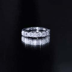 Oval and Baguette Cut Zircon Wedding Half Eternity Ring