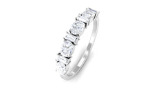 Oval and Baguette Cut Zircon Wedding Half Eternity Ring