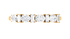 Oval and Baguette Cut Zircon Wedding Half Eternity Ring