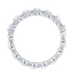 Cubic Zirconia Twisted Eternity Band Ring