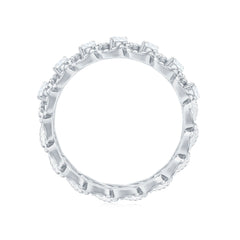 Round Moissanite Twisted Half Eternity Wedding Band