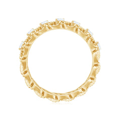 Round Moissanite Twisted Half Eternity Wedding Band