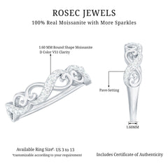Vintage Inspired Moissanite Infinity Wedding Band Ring
