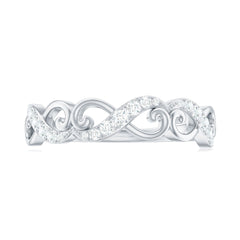 Vintage Inspired Moissanite Infinity Wedding Band Ring