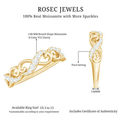 Vintage Inspired Moissanite Infinity Wedding Band Ring