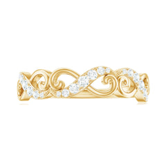 Vintage Inspired Moissanite Infinity Wedding Band Ring