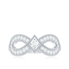 Vintage Inspired Moissanite Infinity Engagement Ring