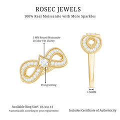 Vintage Inspired Moissanite Infinity Engagement Ring