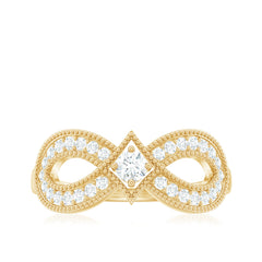 Vintage Inspired Moissanite Infinity Engagement Ring