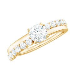 1 CT Round Cut Cubic Zirconia Promise Ring in Prong Setting