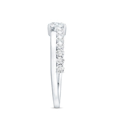 Round Cut Moissanite Engagement Ring with Side Stones