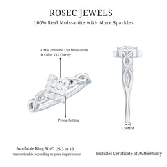 Princess Cut Moissanite Infinity Promise Ring with Half Halo