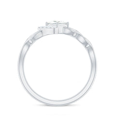 Princess Cut Moissanite Infinity Promise Ring with Half Halo