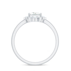 Princess Cut Moissanite Floral Engagement Ring for Women