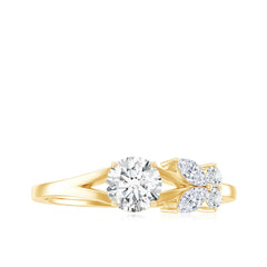 Certified Moissanite Promise Ring with Butterfly Motif