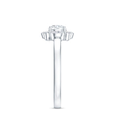 Round Moissanite Halo Engagement Ring for Women