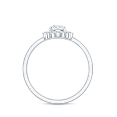 Round Moissanite Halo Engagement Ring for Women