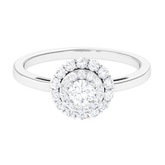 1.25 CT Certified Zircon Vintage Inspired Double Halo Ring
