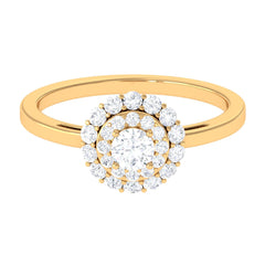 1.25 CT Certified Zircon Vintage Inspired Double Halo Ring
