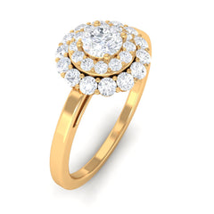 1.25 CT Certified Zircon Vintage Inspired Double Halo Ring