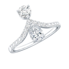 Pear and Round Cut Moissanite Toi et Moi Engagement Ring