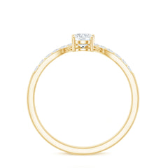 Pear and Round Cut Moissanite Toi et Moi Engagement Ring