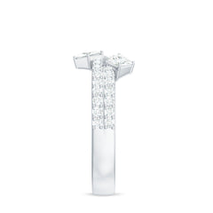 Princess and Round Cut Moissanite Designer Wedding Band