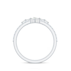 Princess and Round Cut Moissanite Designer Wedding Band