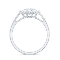 Oval Cut Moissanite Halo Engagement Ring with Split Shank