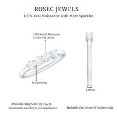 Certified Moissanite 4 Stone Stackable Anniversary Ring