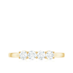 Certified Moissanite 4 Stone Stackable Anniversary Ring