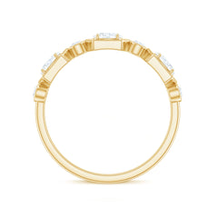 Oval and Round Certified Moissanite Half Eternity Ring