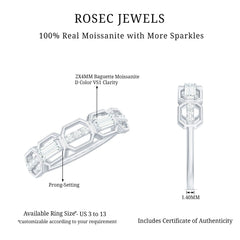 Certified Moissanite Geometric Half Eternity Ring