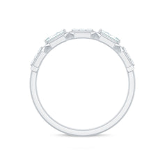 Certified Moissanite Geometric Half Eternity Ring