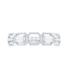 Certified Moissanite Geometric Half Eternity Ring