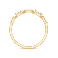 Certified Moissanite Geometric Half Eternity Ring