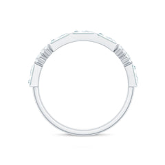 Baguette Cut Moissanite Minimalist Half Eternity Ring