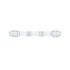 Baguette Cut Moissanite Minimalist Half Eternity Ring