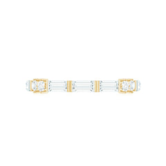Baguette Cut Moissanite Minimalist Half Eternity Ring