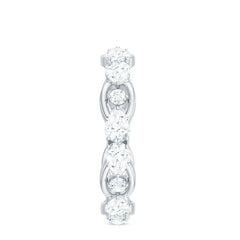 2 CT Round and Pear Cut Zircon East West Gold Eternity Ring